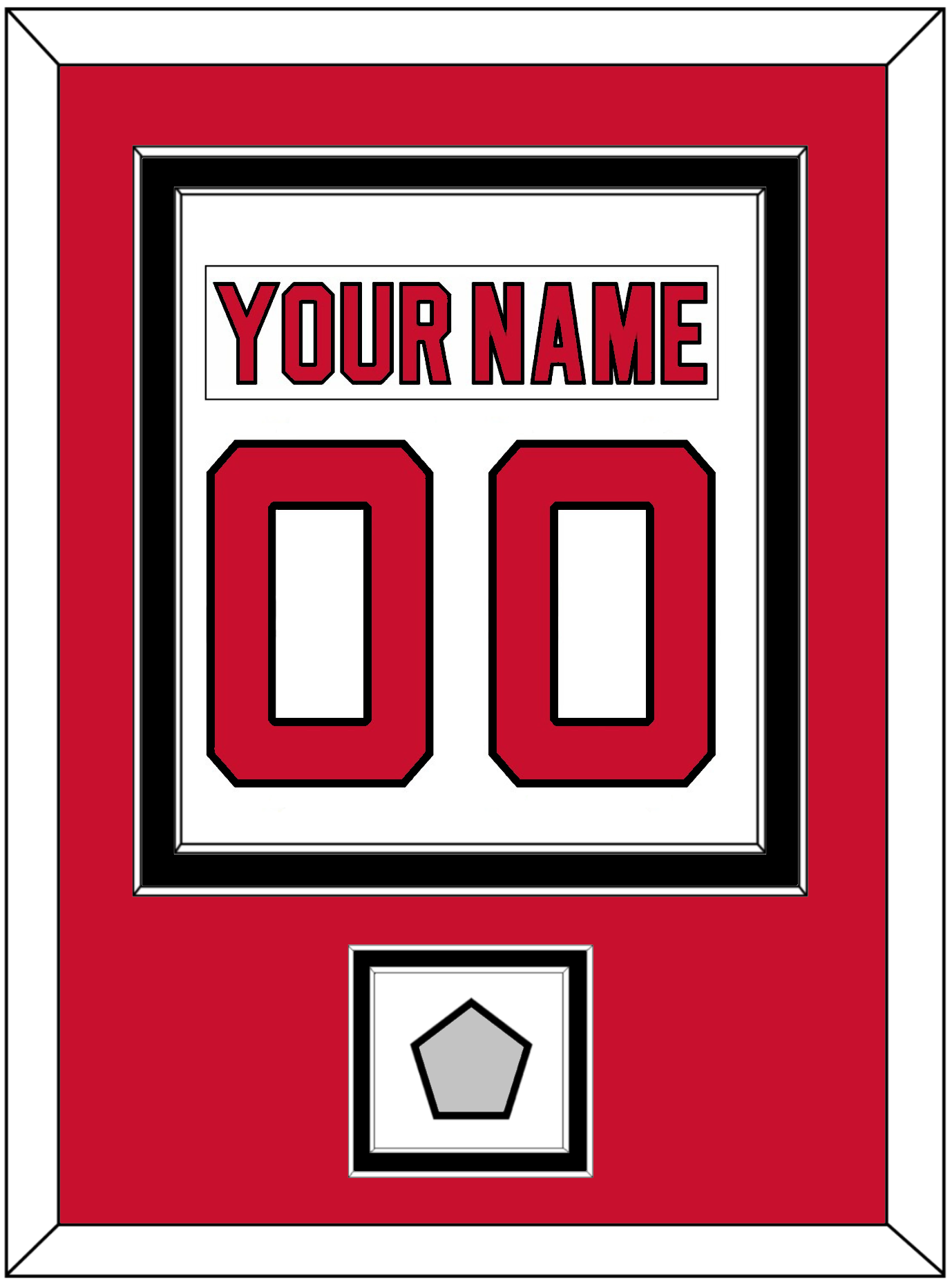 New Jersey Nameplate & Number (Back) Combined, With Stanley Cup Finals Patch - Home White (1992-2007) - Signature Tier 2