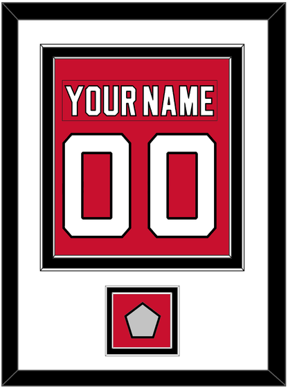 New Jersey Nameplate & Number (Back) Combined, With Stanley Cup Finals Patch - Road Red (1992-2007) - Signature Tier 1