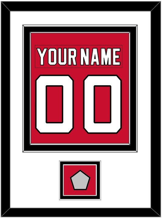 New Jersey Nameplate & Number (Back) Combined, With Stanley Cup Finals Patch - Road Red (1992-2007) - Signature Tier 1
