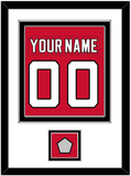 New Jersey Nameplate & Number (Back) Combined, With 1995 Stanley Cup Champions Patch - Road Red (1992-2007) - Double Mat 1