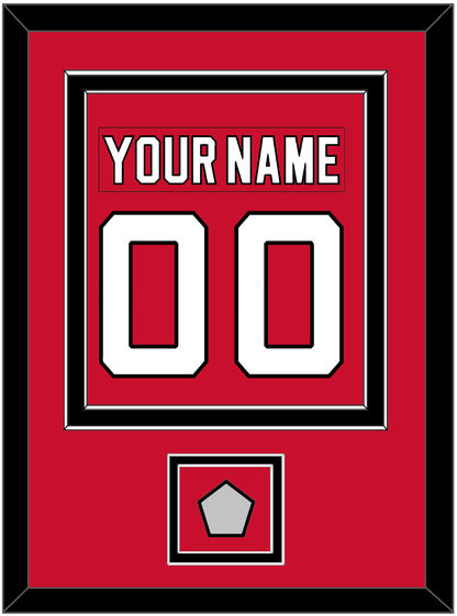 New Jersey Nameplate & Number (Back) Combined, With Stanley Cup Finals Patch - Road Red (1992-2007) - Signature Tier 2