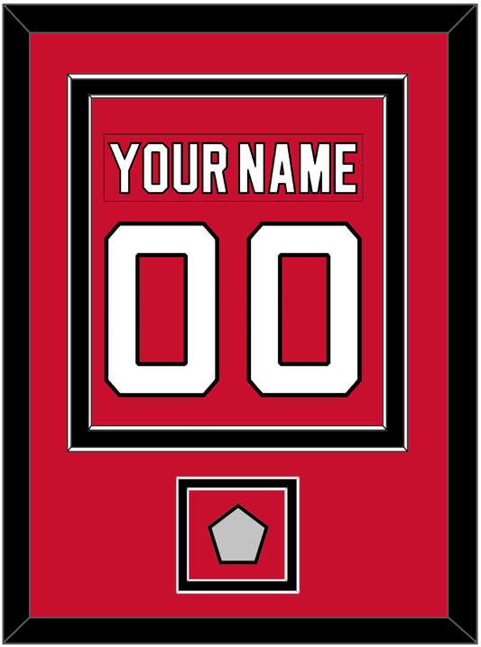 New Jersey Nameplate & Number (Back) Combined, With Stanley Cup Finals Patch - Road Red (1992-2007) - Signature Tier 2