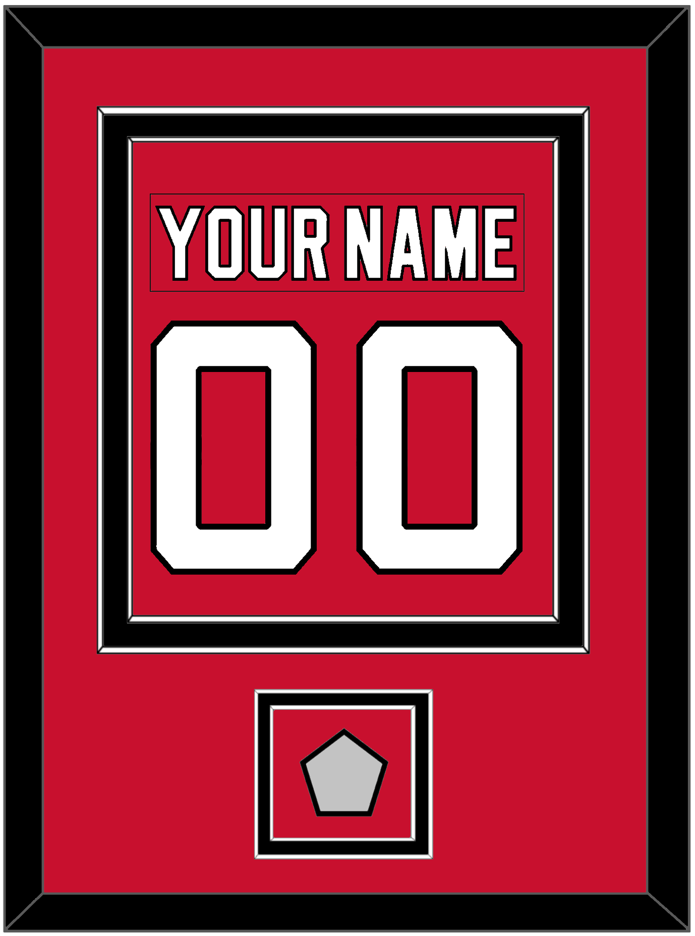 New Jersey Nameplate & Number (Back) Combined, With 1995 Stanley Cup Champions Patch - Road Red (1992-2007) - Signature Tier 2