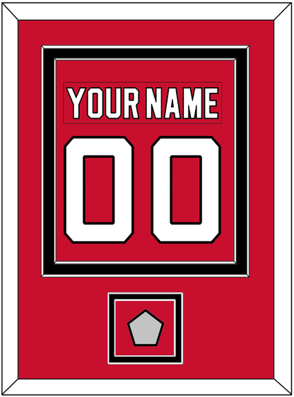 New Jersey Nameplate & Number (Back) Combined, With Stanley Cup Finals Patch - Road Red (1992-2007) - Signature Tier 2