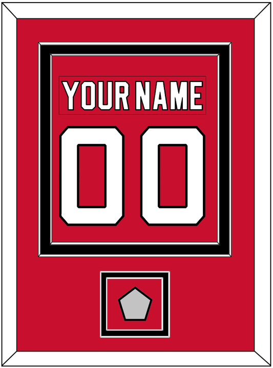 New Jersey Nameplate & Number (Back) Combined, With Stanley Cup Finals Patch - Road Red (1992-2007) - Signature Tier 2