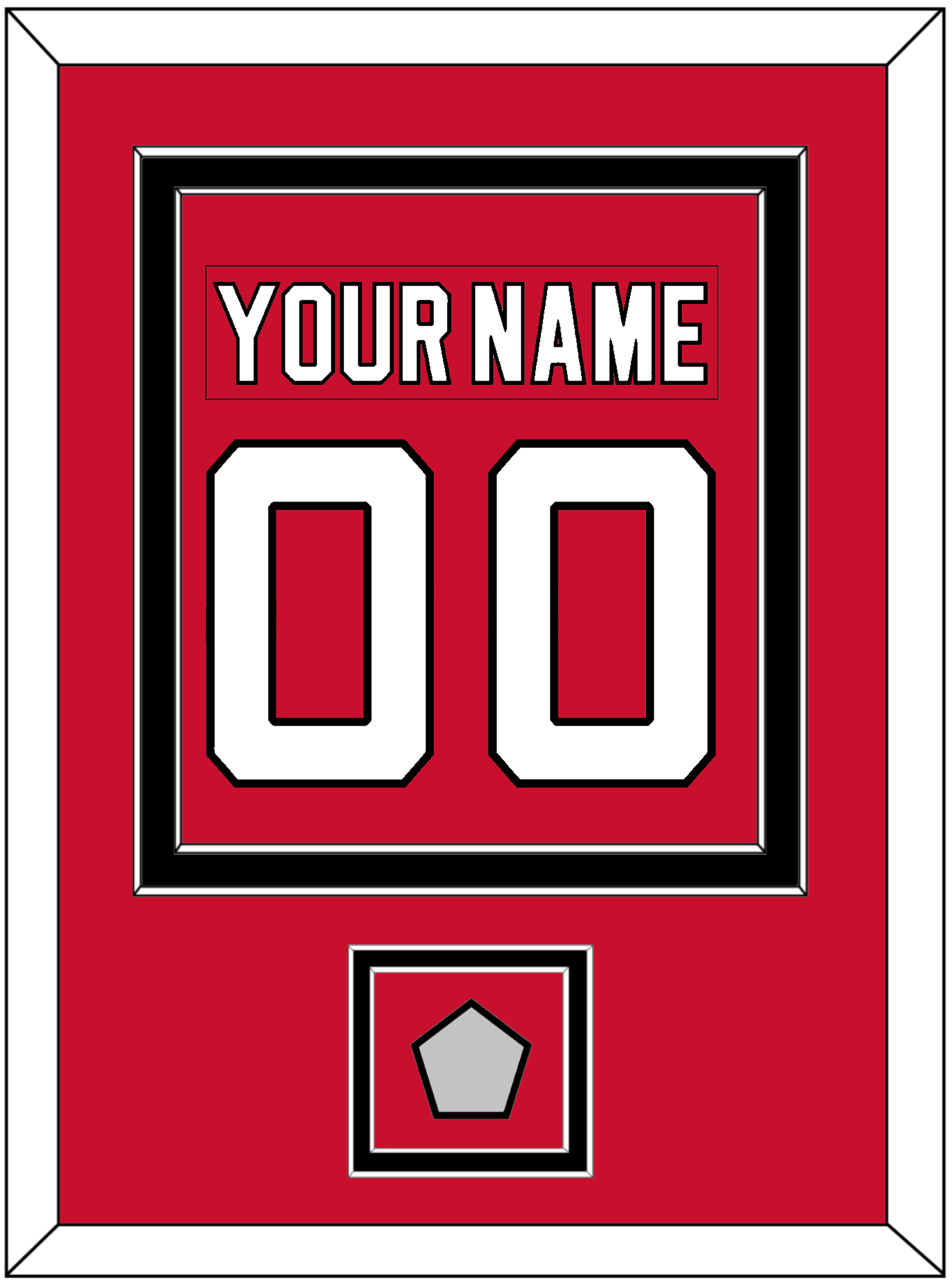 New Jersey Nameplate & Number (Back) Combined, With 1995 Stanley Cup Champions Patch - Road Red (1992-2007) - Signature Tier 2