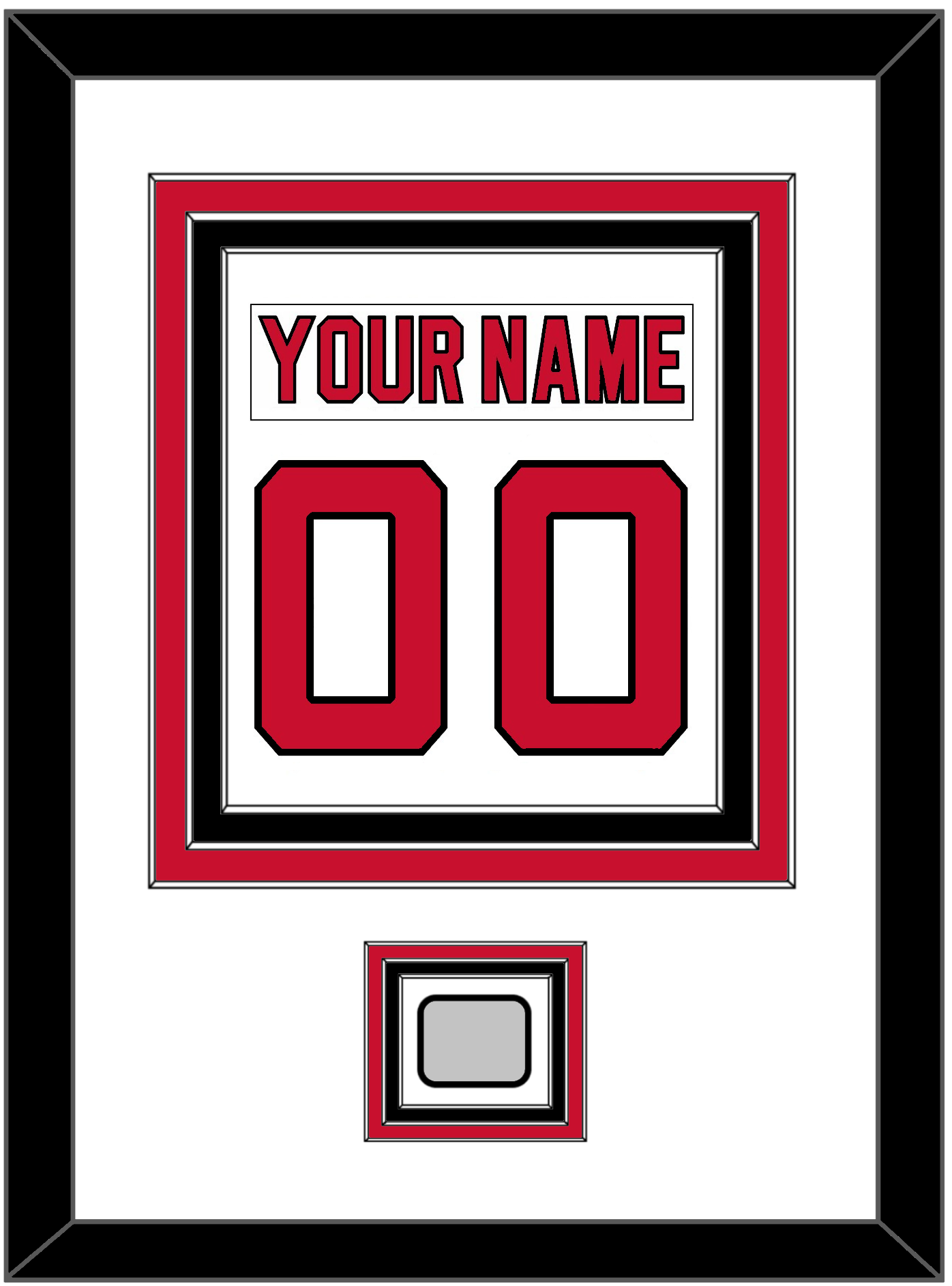 New Jersey Nameplate & Number (Back) Combined, With 1995 Stanley Cup Champions Patch - Home White (1992-2007) - Premier Tier 1