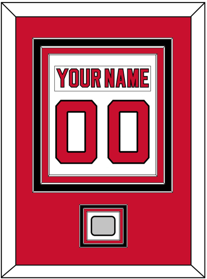 New Jersey Nameplate & Number (Back) Combined, With 1995 Stanley Cup Champions Patch - Home White (1992-2007) - Premier Tier 2
