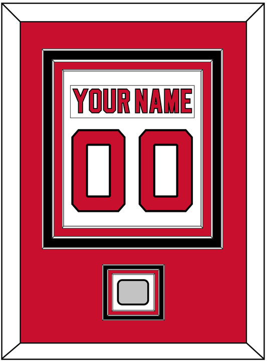 New Jersey Nameplate & Number (Back) Combined, With 1995 Stanley Cup Champions Patch - Home White (1992-2007) - Premier Tier 2