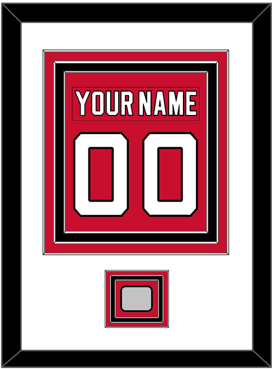 New Jersey Nameplate & Number (Back) Combined, With Stanley Cup Finals Patch - Road Red (1992-2007) - Premier Tier 1