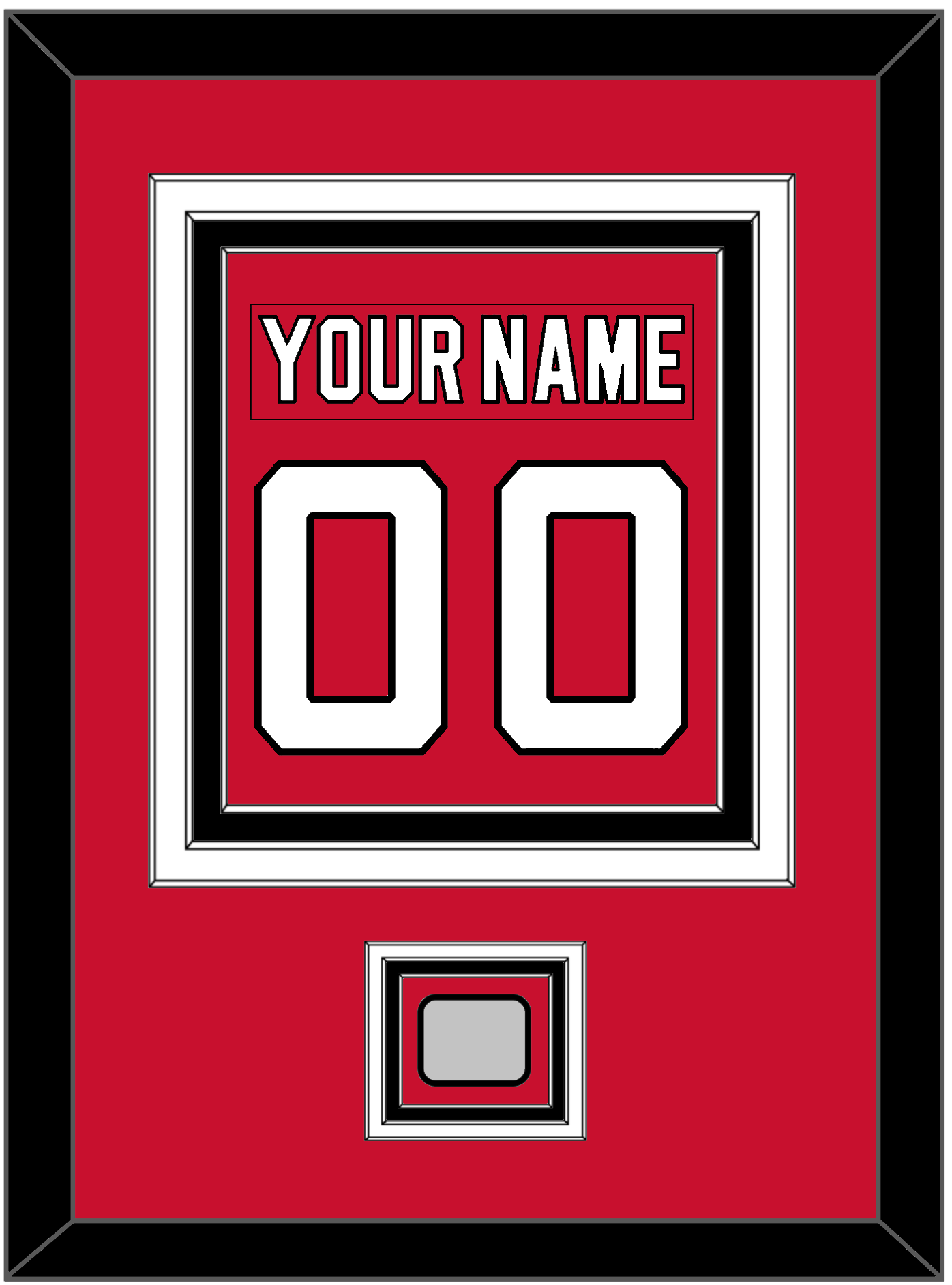 New Jersey Nameplate & Number (Back) Combined, With Stanley Cup Finals Patch - Road Red (1992-2007) - Premier Tier 2
