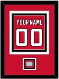 New Jersey Nameplate & Number (Back) Combined, With Stanley Cup Finals Patch - Road Red (1992-2007) - Triple Mat 2