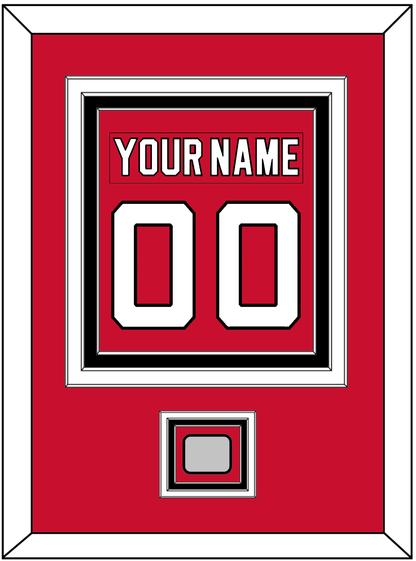 New Jersey Nameplate & Number (Back) Combined, With 1995 Stanley Cup Champions Patch - Road Red (1992-2007) - Premier Tier 2
