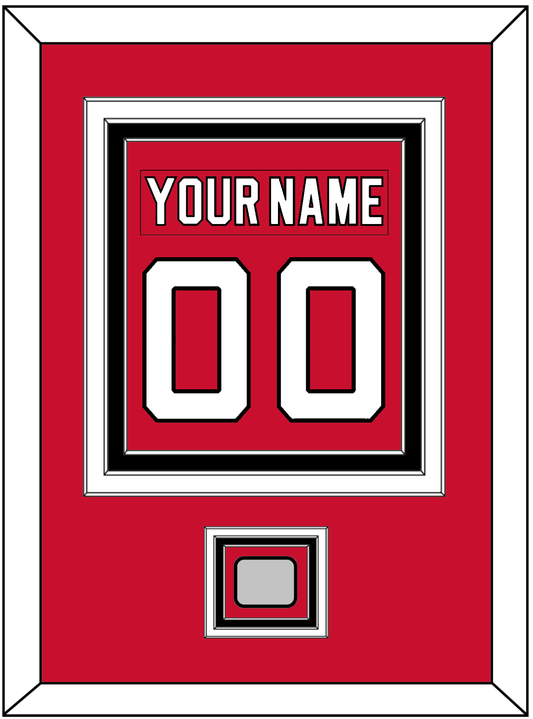 New Jersey Nameplate & Number (Back) Combined, With 1995 Stanley Cup Champions Patch - Road Red (1992-2007) - Premier Tier 2