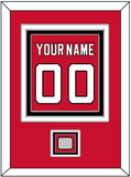 New Jersey Nameplate & Number (Back) Combined, With Stanley Cup Finals Patch - Road Red (1992-2007) - Triple Mat 2