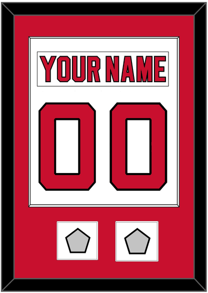 New Jersey Nameplate & Number (Back) Combined, With 2 Stanley Cup Finals Patches - Home White (1992-2007) - Essential Tier 1