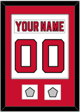 New Jersey Nameplate & Number (Back) Combined, With 2 Stanley Cup Finals Patches - Home White (1992-2007) - Single Mat 1