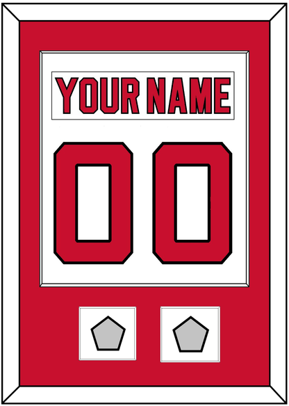 New Jersey Nameplate & Number (Back) Combined, With 2 Stanley Cup Finals Patches - Home White (1992-2007) - Essential Tier 1