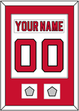 New Jersey Nameplate & Number (Back) Combined, With 2 Stanley Cup Finals Patches - Home White (1992-2007) - Single Mat 1