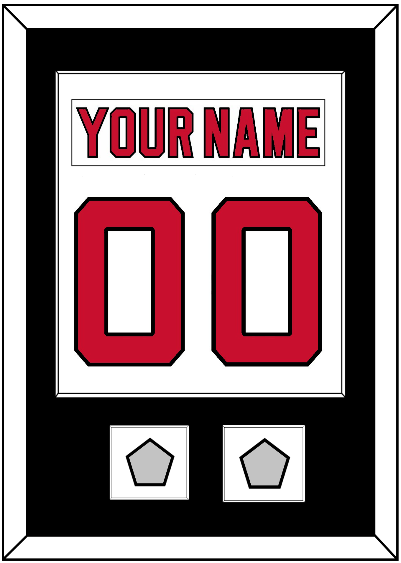 New Jersey Nameplate & Number (Back) Combined, With 2 Stanley Cup Finals Patches - Home White (1992-2007) - Essential Tier 2