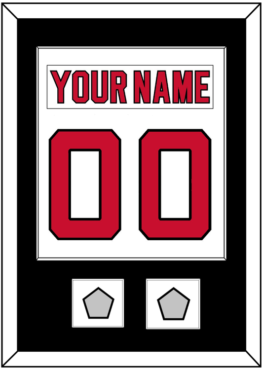 New Jersey Nameplate & Number (Back) Combined, With 2 Stanley Cup Finals Patches - Home White (1992-2007) - Essential Tier 2