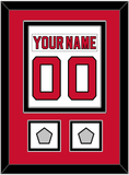 New Jersey Nameplate & Number (Back) Combined, With 2 Stanley Cup Finals Patches - Home White (1992-2007) - Double Mat 2