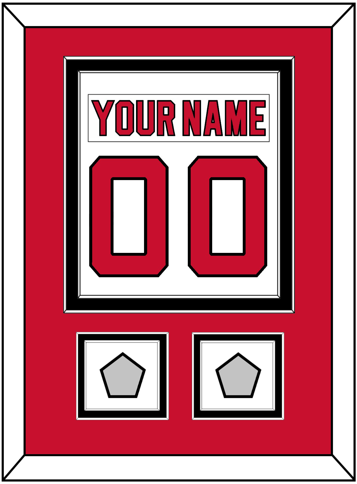 New Jersey Nameplate & Number (Back) Combined, With 2 Stanley Cup Finals Patches - Home White (1992-2007) - Signature Tier 2