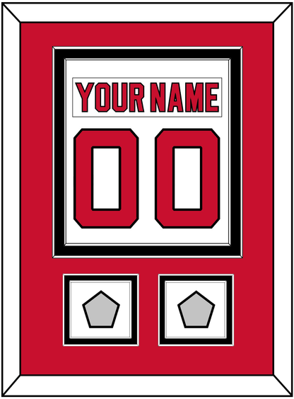 New Jersey Nameplate & Number (Back) Combined, With 2 Stanley Cup Finals Patches - Home White (1992-2007) - Signature Tier 2