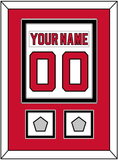 New Jersey Nameplate & Number (Back) Combined, With 2 Stanley Cup Finals Patches - Home White (1992-2007) - Double Mat 2