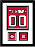 New Jersey Nameplate & Number (Back) Combined, With 2 Stanley Cup Finals Patches - Road Red (1992-2007) - Double Mat 1