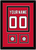 New Jersey Nameplate & Number (Back) Combined, With 2 Stanley Cup Finals Patches - Road Red (1992-2007) - Double Mat 2