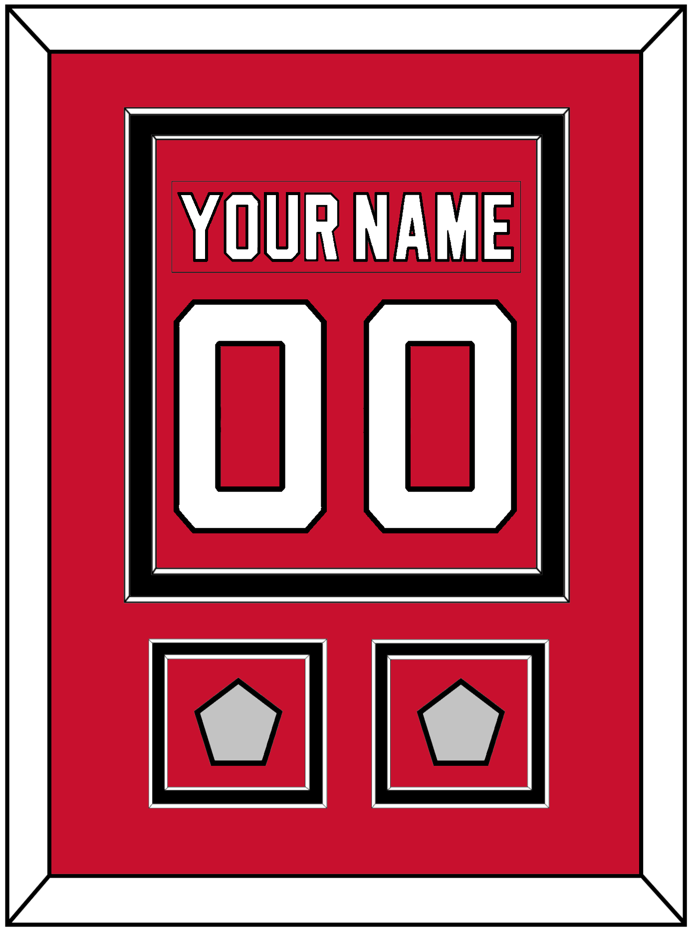 New Jersey Nameplate & Number (Back) Combined, With 2 Stanley Cup Finals Patches - Road Red (1992-2007) - Signature Tier 2