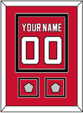 New Jersey Nameplate & Number (Back) Combined, With 2 Stanley Cup Finals Patches - Road Red (1992-2007) - Double Mat 2