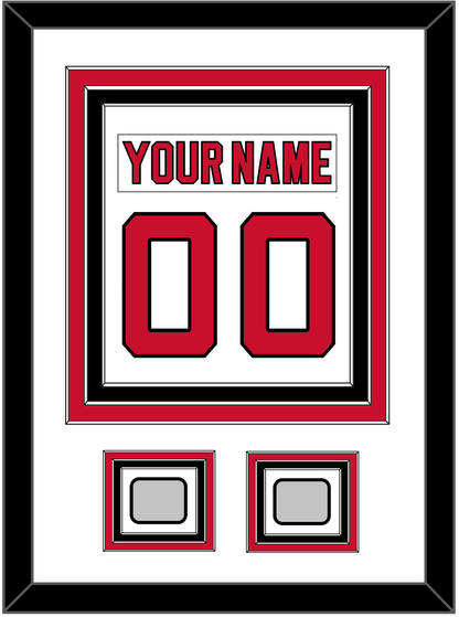 New Jersey Nameplate & Number (Back) Combined, With 2 Stanley Cup Finals Patches - Home White (1992-2007) - Premier Tier 1