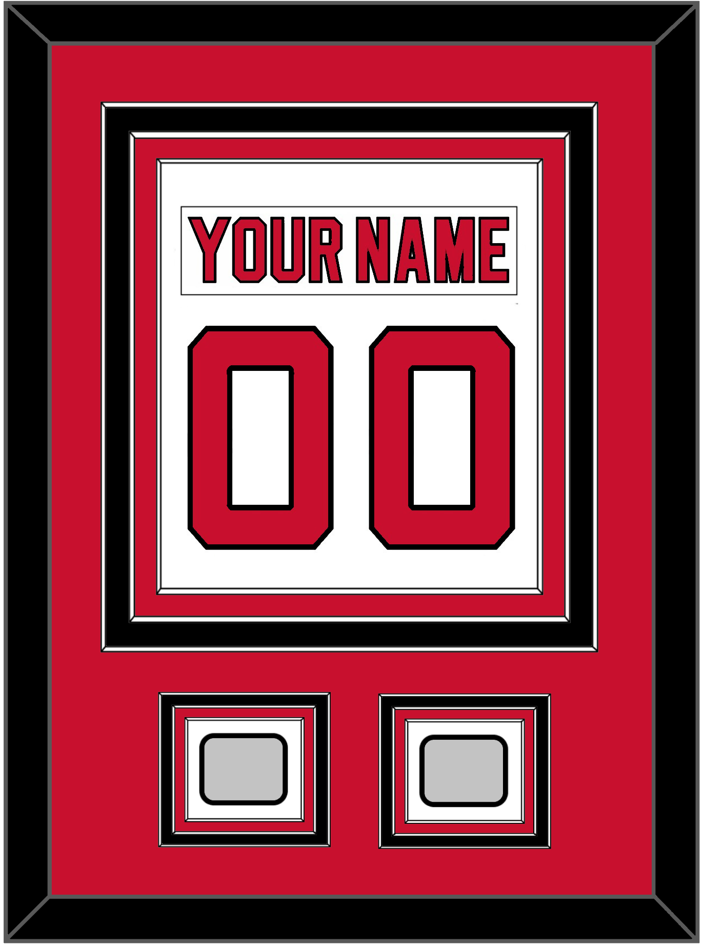 New Jersey Nameplate & Number (Back) Combined, With 2 Stanley Cup Finals Patches - Home White (1992-2007) - Premier Tier 2