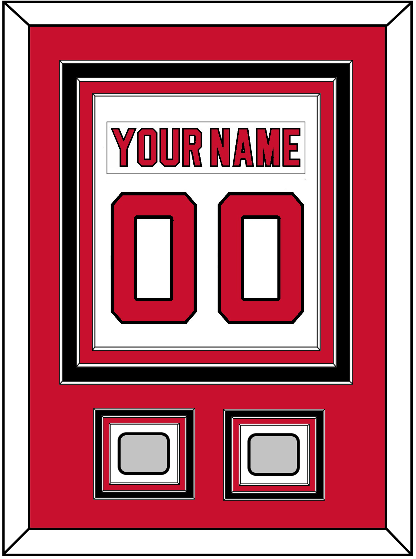 New Jersey Nameplate & Number (Back) Combined, With 2 Stanley Cup Finals Patches - Home White (1992-2007) - Premier Tier 2
