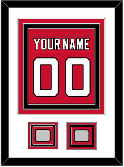 New Jersey Nameplate & Number (Back) Combined, With 2 Stanley Cup Finals Patches - Road Red (1992-2007) - Premier Tier 1