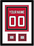 New Jersey Nameplate & Number (Back) Combined, With 2 Stanley Cup Finals Patches - Road Red (1992-2007) - Triple Mat 1