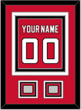 New Jersey Nameplate & Number (Back) Combined, With 2 Stanley Cup Finals Patches - Road Red (1992-2007) - Triple Mat 2