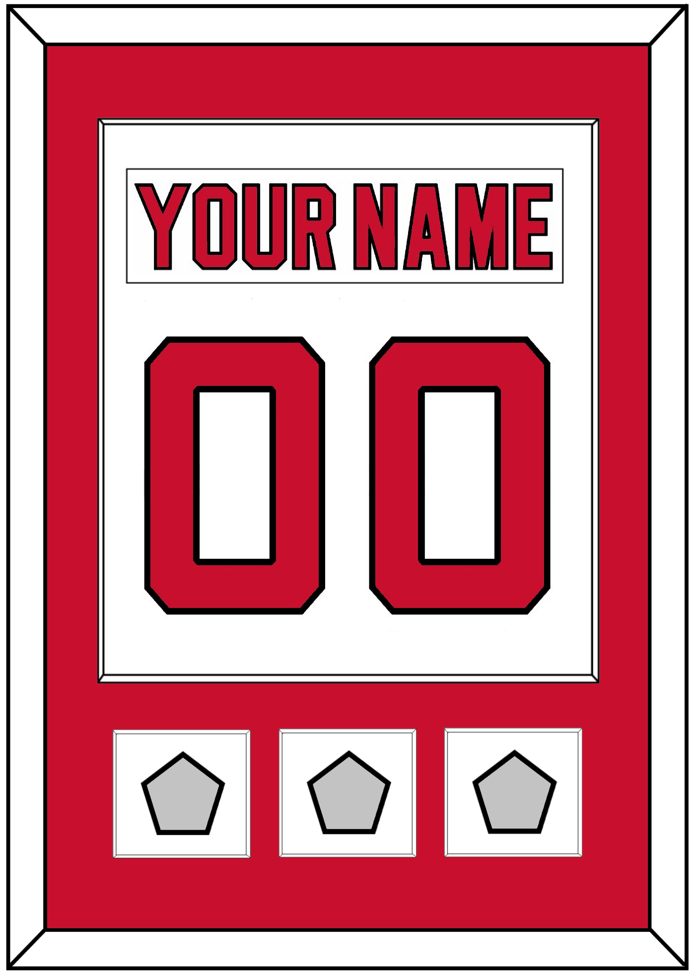 New Jersey Nameplate & Number (Back) Combined, With 3 Stanley Cup Finals Patches - Home White (1992-2007) - Essential Tier 1
