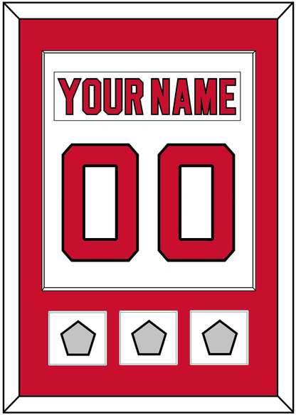 New Jersey Nameplate & Number (Back) Combined, With 3 Stanley Cup Finals Patches - Home White (1992-2007) - Essential Tier 1