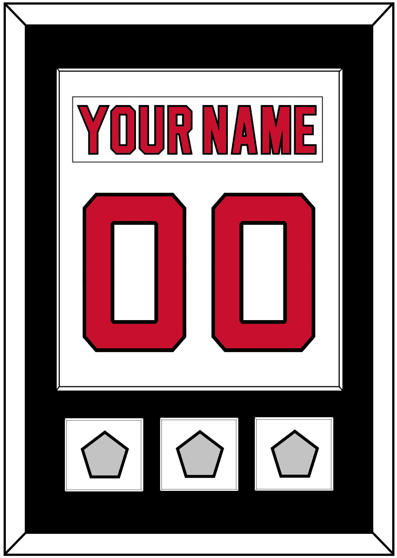 New Jersey Nameplate & Number (Back) Combined, With 3 Stanley Cup Finals Patches - Home White (1992-2007) - Essential Tier 2