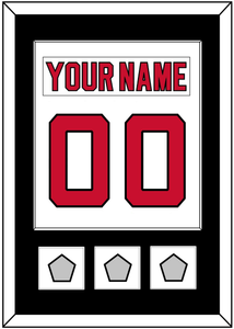 New Jersey Nameplate & Number (Back) Combined, With 3 Stanley Cup Finals Patches - Home White (1992-2007) - Single Mat 2