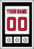 New Jersey Nameplate & Number (Back) Combined, With 3 Stanley Cup Finals Patches - Home White (1992-2007) - Single Mat 2