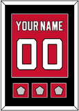 New Jersey Nameplate & Number (Back) Combined, With 3 Stanley Cup Finals Patches - Road Red (1992-2007) - Single Mat 2