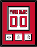 New Jersey Nameplate & Number (Back) Combined, With 3 Stanley Cup Finals Patches - Home White (1992-2007) - Double Mat 2