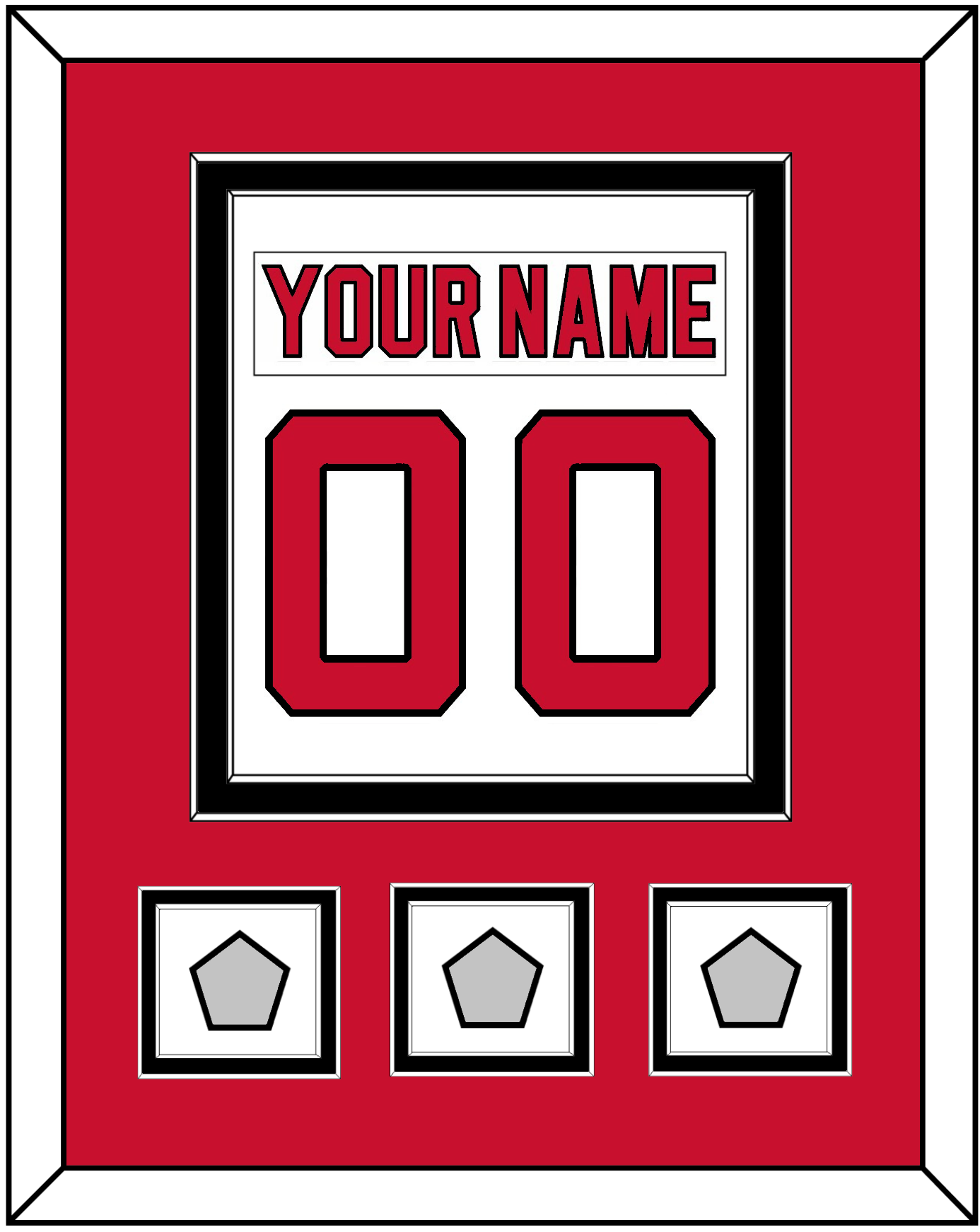 New Jersey Nameplate & Number (Back) Combined, With 3 Stanley Cup Finals Patches - Home White (1992-2007) - Signature Tier 2