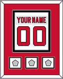 New Jersey Nameplate & Number (Back) Combined, With 3 Stanley Cup Finals Patches - Home White (1992-2007) - Double Mat 2