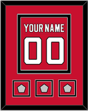 New Jersey Nameplate & Number (Back) Combined, With 3 Stanley Cup Finals Patches - Road Red (1992-2007) - Double Mat 2