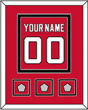 New Jersey Nameplate & Number (Back) Combined, With 3 Stanley Cup Finals Patches - Road Red (1992-2007) - Double Mat 2